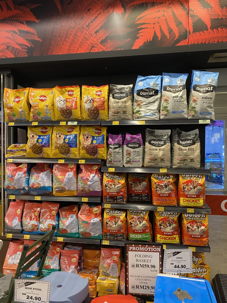 grocery shopping in Penang, pet food